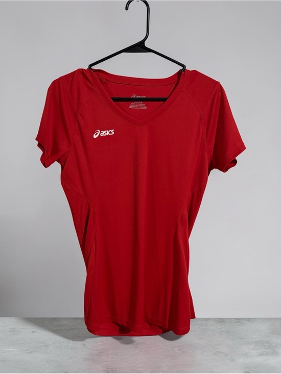 Asics Tops - Asics Women’s Jersey Workout Shirt - Red (Medium)